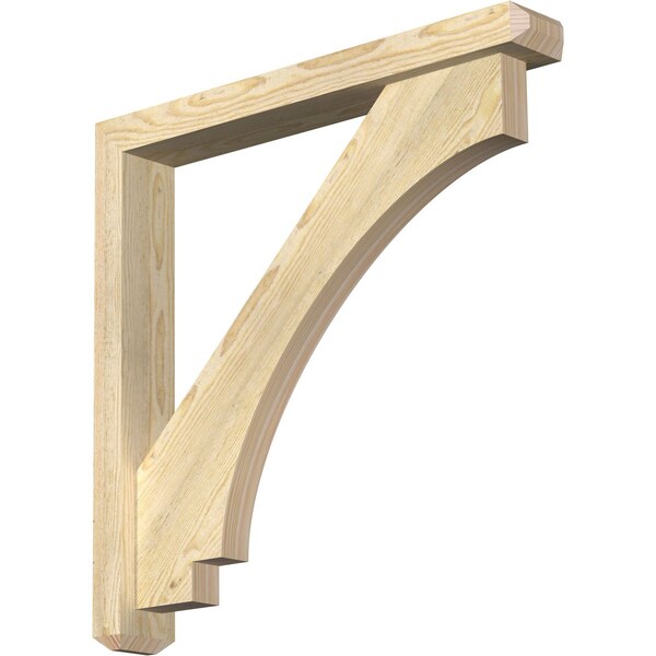 Ekena Millwork Imperial Craftsman Rough Sawn Bracket w/ Offset Brace, Douglas Fir, 4"W x 28"D x 28"H BKT0402X28X28IMP04RDF - main
